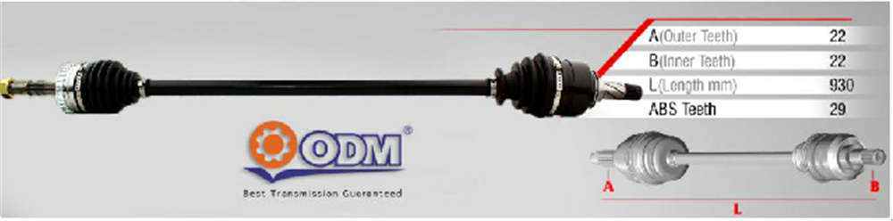 AKS KOMPLE ÖN CORSA C 00-06 / COMBO C 01-06 / SAĞ 1.3CDTI ABSLİ 29 DİŞ 930mm