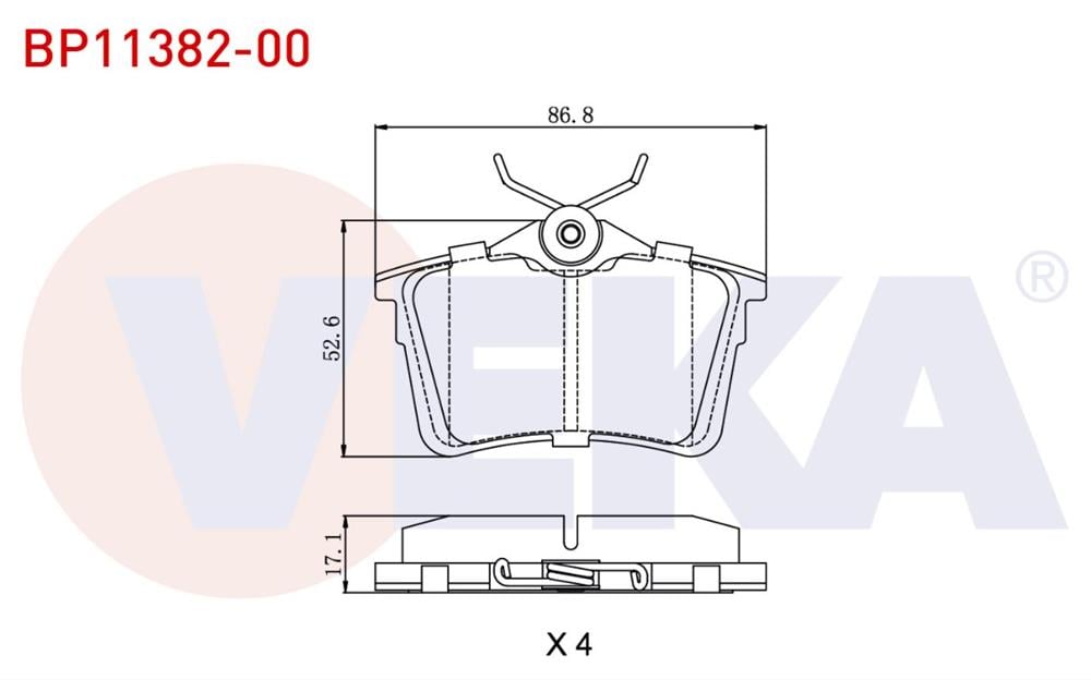 FREN BALATA ARKA PEUGEOT  308 (4A,4C) 1.4 HDI 2007-2013/ 1.6 HDI 2007-2013/ 1.6 VTI 2007-2013 