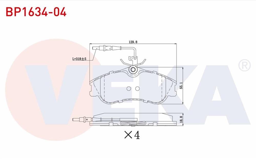 FREN BALATA ON FISLI PEUGEOT PARTNER 1.9 D 1996-2008/ PARTNER 2.0 HDI 1996-2008