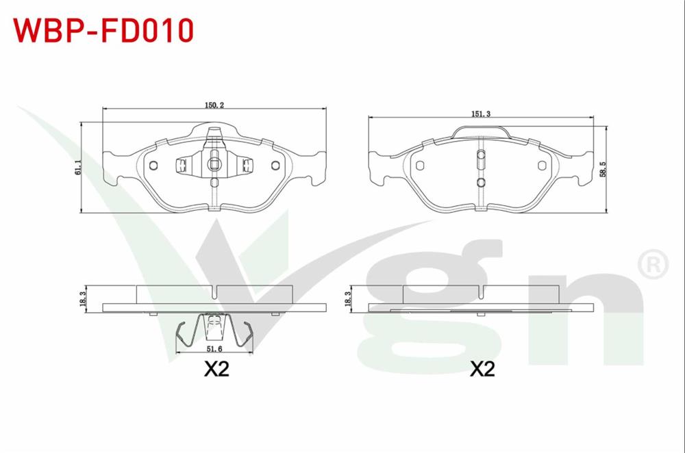 FREN BALATA ON  FORD  KA 1.3 1996-2008