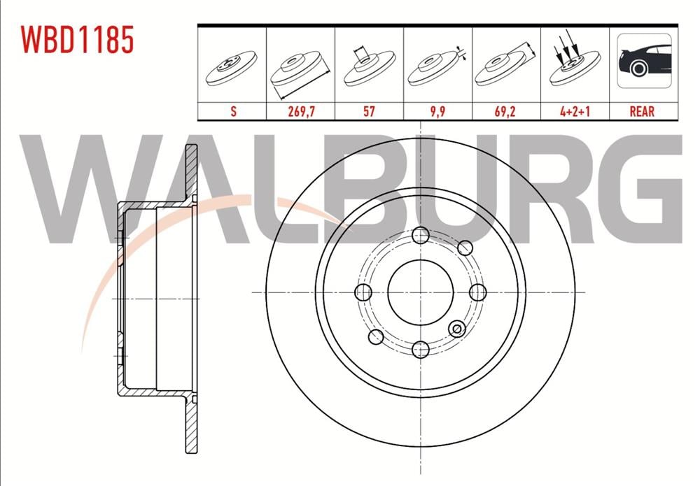 FREN DISKI ARKA DUZ 4 BJN 269,7X9,9X57X69,2 OPEL  VECTRA B 2.0 DI 1995-2003