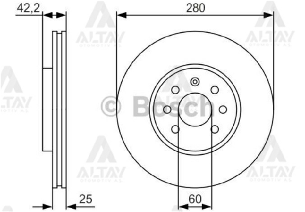 FREN DİSKİ ASTRA H 04-09 / COMBO C 01-12 / MERIVA A 03-10 / ÖN HAVALI 280-4