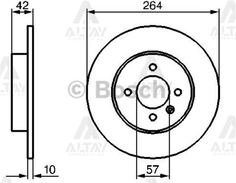 FREN DİSKİ ASTRA H 04-09 / COMBO C 01-12 / MERIVA A 03-10 / ARKA DÜZ 264-4