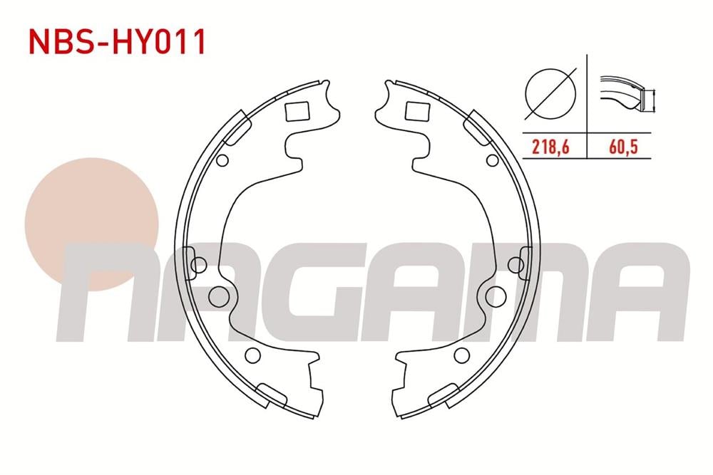 FREN PABUC BALATA ARKA YAPISTIRMA 218,6x60,5mm HYUNDAI STAREX 2.4i - 2.5 TD - 2.5 CRDI 1997-2007	