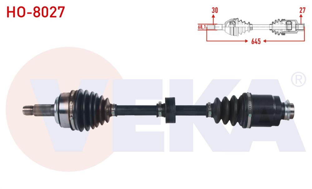 HONDA ACCORD 08-15 AKS KOMPLE SAĞ 2.0 I-VTEC 645MM (VEKA)