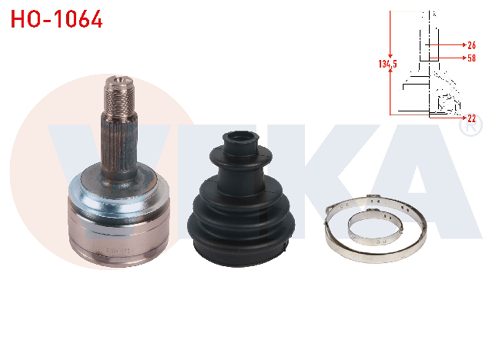 HONDA CİVİC 12-16 DIŞ AKS KAFASI SAĞ/SOL 1,6 OTOMATİK 26X22X58 134,5MM (VEKA)