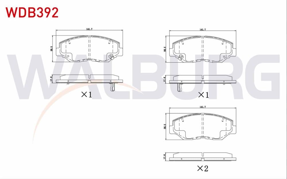 HONDA CİVİC 16=> ÖN FREN BALATASI (WALBURG)