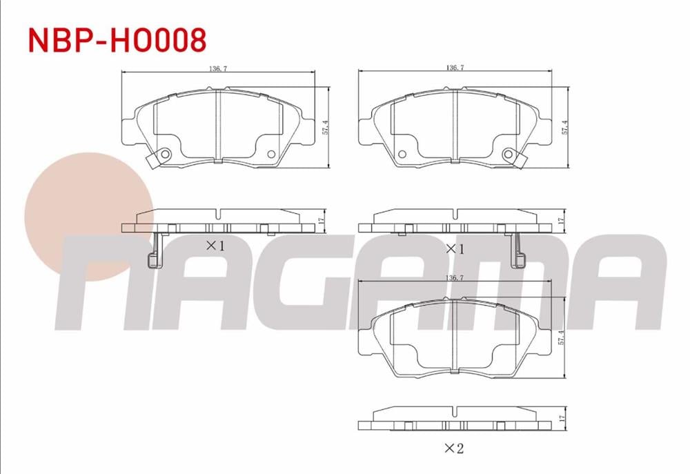HONDA CİVİC 96-06 ÖN FREN BALATASI 1,6 (NAGAMA)
