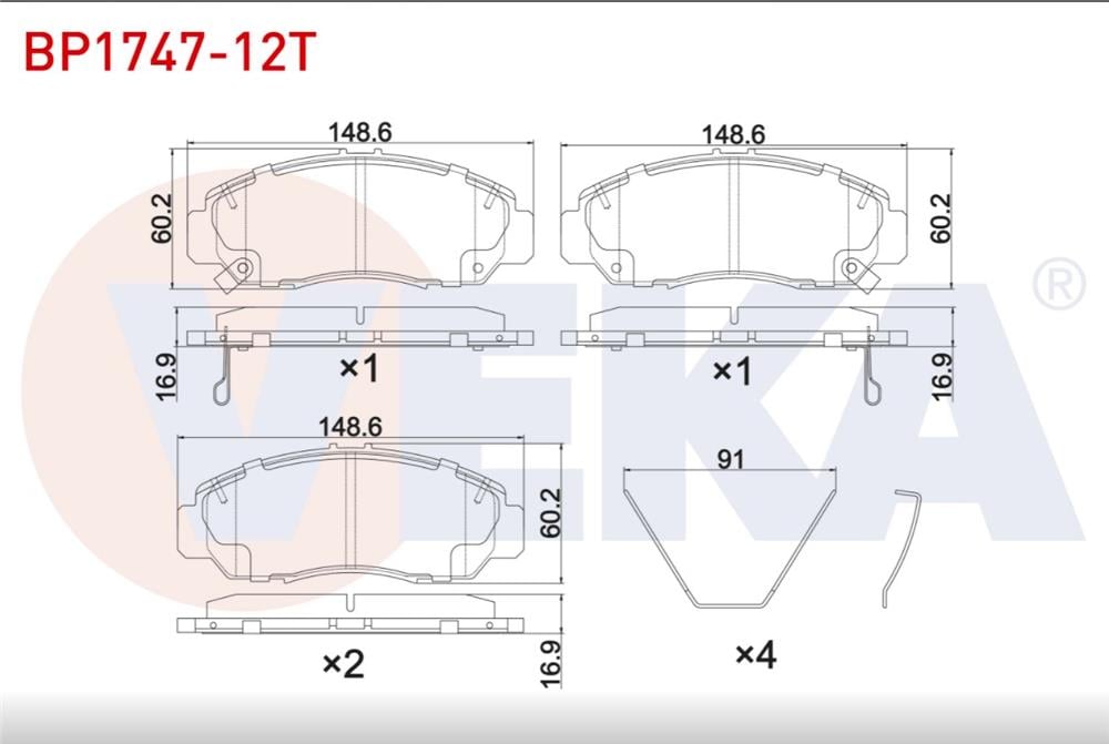HONDA CİVİC VIII 06-15 ÖN FREN BALATASI TEL DELİKLİ (VEKA)
