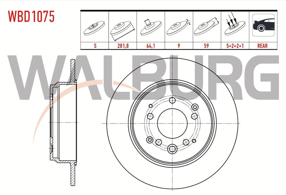 HONDA CRV 02-06 ARKA FREN DİSK 282MM (WALBURG)