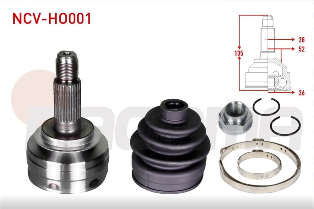HONDA JAZZ 02-08 AKS KAFASI DIŞ SAĞ/SOL 26X28X52 135MM (NAGAMA)