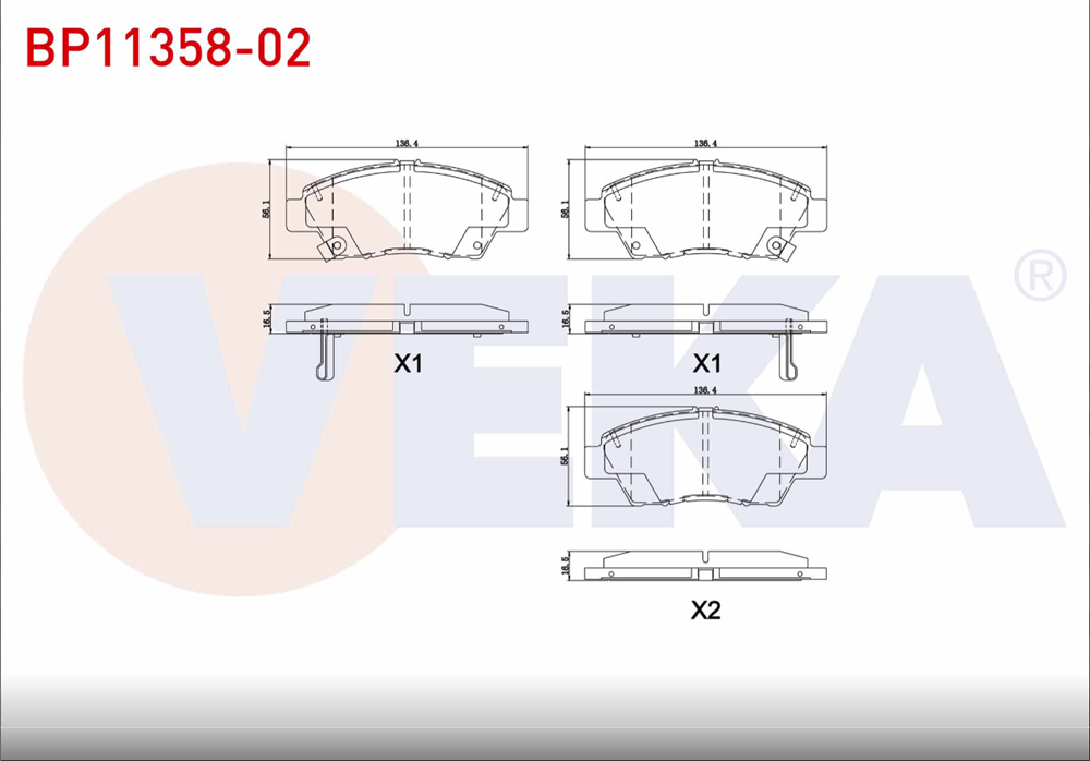 HONDA JAZZ/CİTY 08=> ÖN FREN BALATASI (VEKA)
