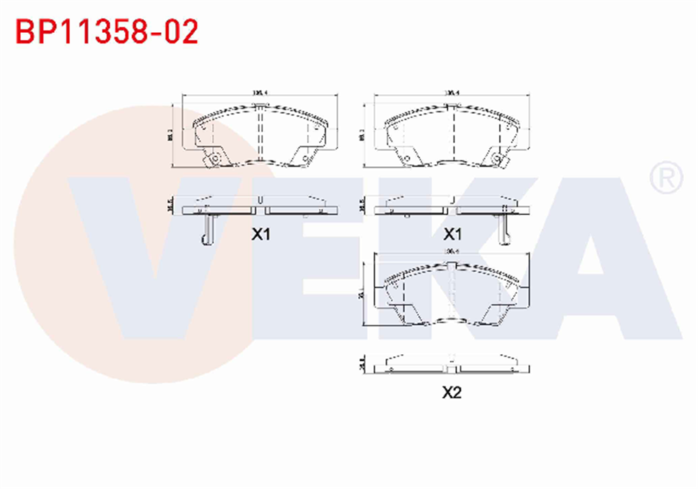 HONDA JAZZ/CİTY 16=> ÖN FREN BALATASI (VEKA)
