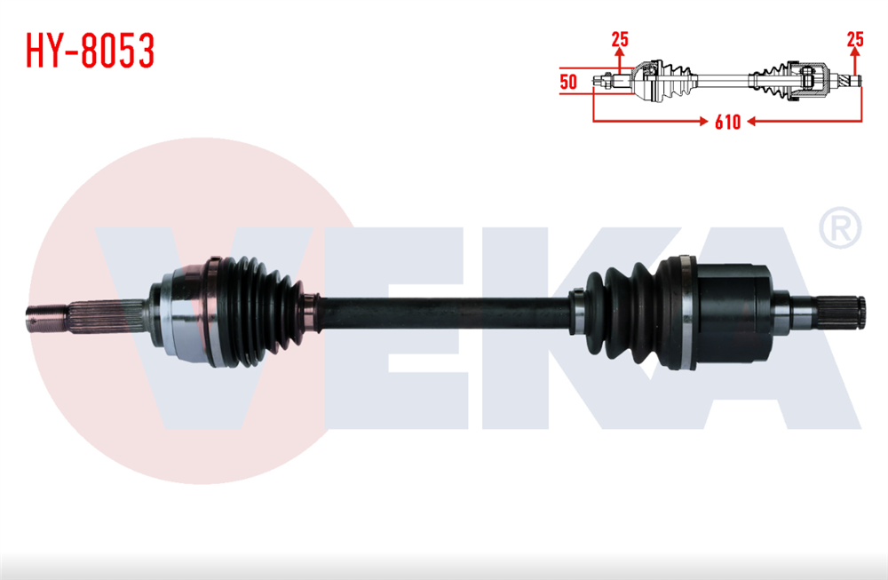 HYUNDAI ACCENT 95-00 AKS KOMPLE SOL UZUNLUK 613MM (VEKA)