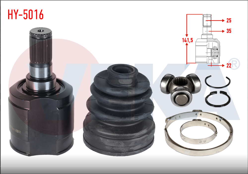 HYUNDAI ACCENT 95-00 İÇ AKS KAFASI 25X22X35 (VEKA)