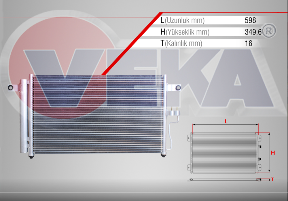 HYUNDAI ACCENT (ADMIRE) 03-05 KLİMA RADYATÖRÜ 1,5 CRDİ OTOMATİK (VEKA)