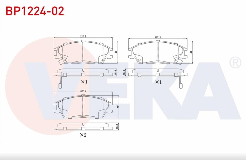 HYUNDAİ ACCENT ADMIRE 03-06 ÖN FREN BALATA (VEKA)
