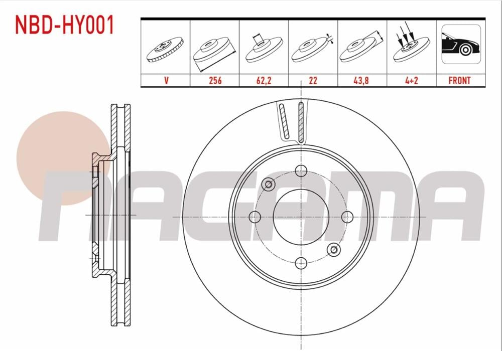 HYUNDAI ACCENT BLUE 11=> ÖN FREN DİSKİ 256MM 4 BIJON (NAGAMA)