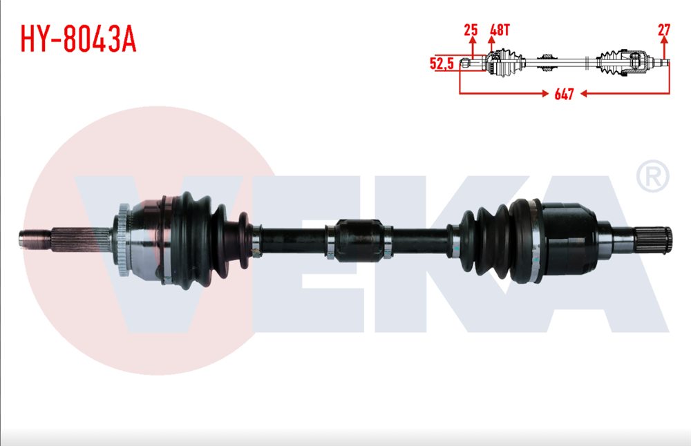 HYUNDAI ACCENT BLUE 12=> AKS KOMPLE SOL 1,6 CRDİ ABS'Lİ MANUEL 647MM (VEKA)