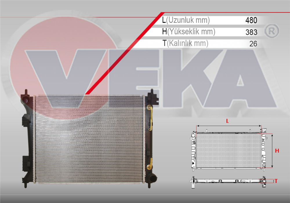 HYUNDAI ACCENT BLUE/RİO SU RADYATÖRÜ OTOMATİK 1,6 DİZEL (VEKA)