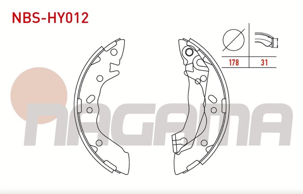 HYUNDAI EXCEL 90-95 1,3-1,5 ARKA FREN BALATASI PABUÇ(NAGAMA)