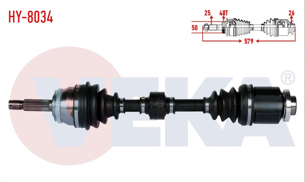HYUNDAI GETZ 02-08 AKS KOMPLE SAĞ 1,5 CRDİ 579MM 49500-1C510 (VEKA)