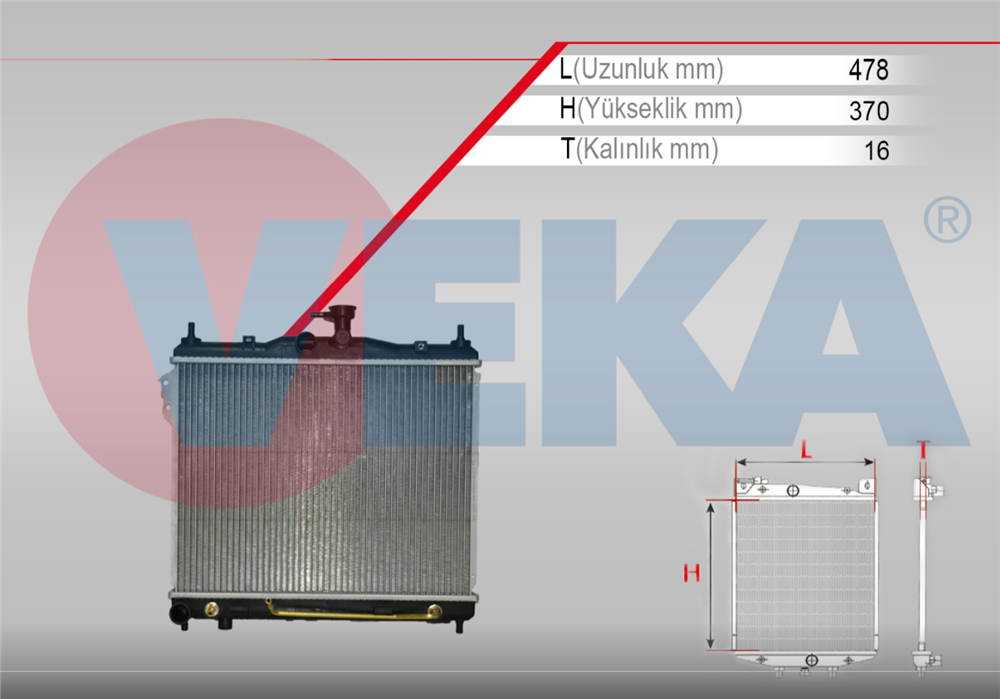 HYUNDAI GETZ 02-08 SU RADYATÖRÜ 1,3 BENZİNLİ OTOMATİK (VEKA)