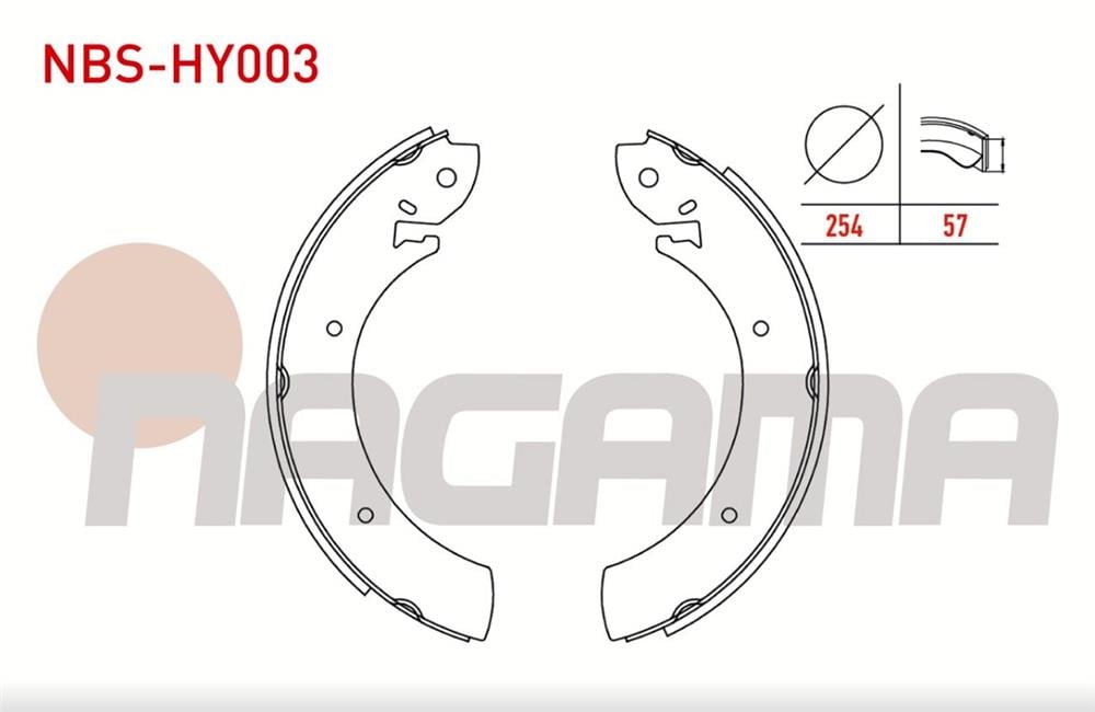 HYUNDAI H100 93-04 MNB. ARKA FREN BALATASI PABUÇ (NAGAMA)