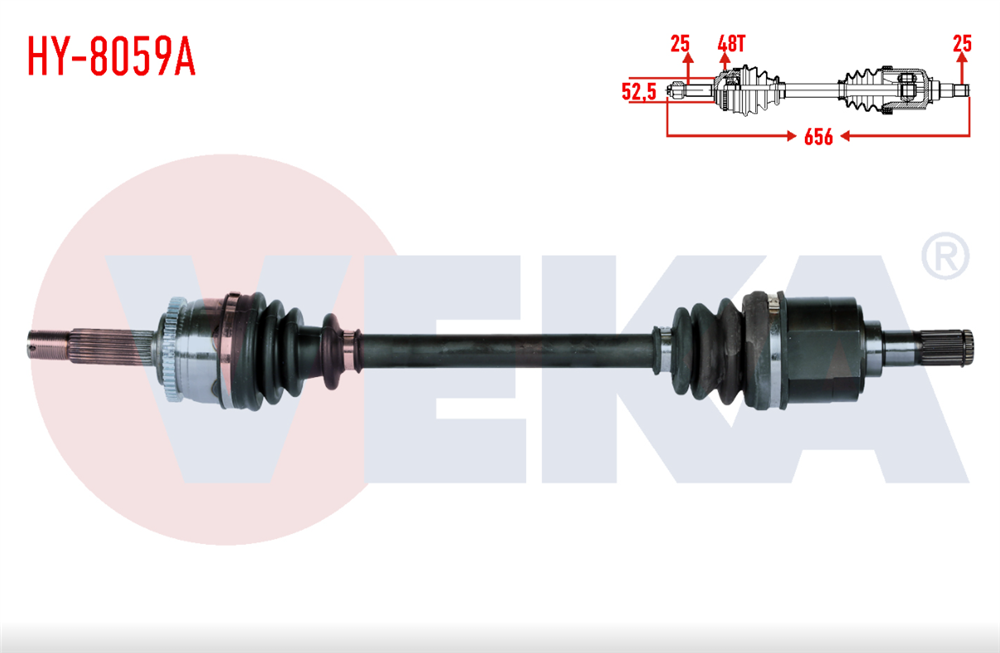 HYUNDAI İ20 08-15 AKS KOMPLE SOL ABS'Lİ 1,4CVVT OTOMATİK 656MM (VEKA)