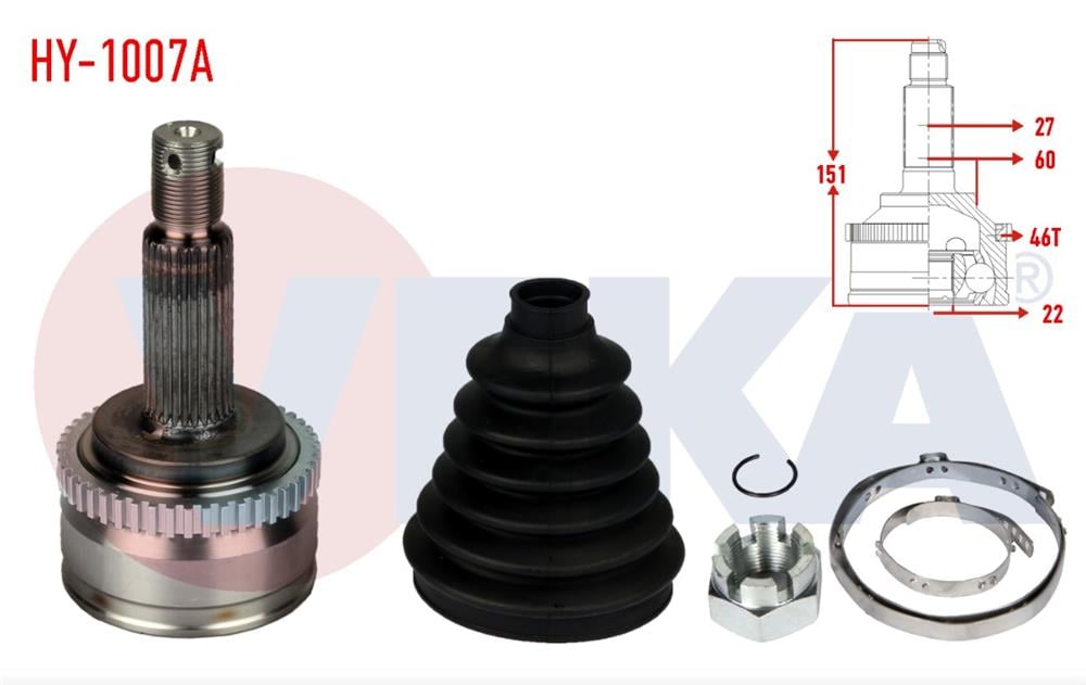HYUNDAİ İ30 07-11 BENZ'Lİ DIŞ AKS KAFASI 27X22X60 (VEKA)