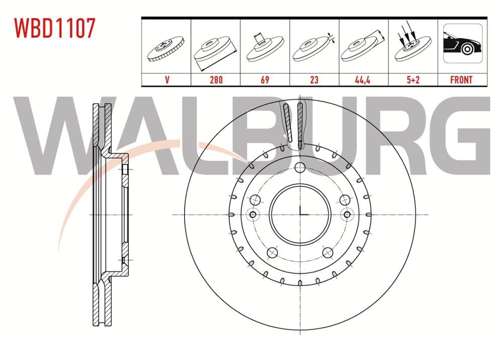 HYUNDAİ  İ30 12- ÖN FREN DİSK 51712-2V000 (WALBURG)