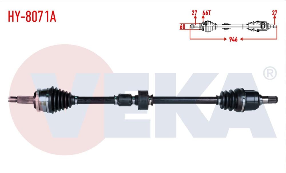 HYUNDAI İ30 AKS KOMPLE SAĞ 1,6 CRDİ OTOMATİK 946MM (VEKA)