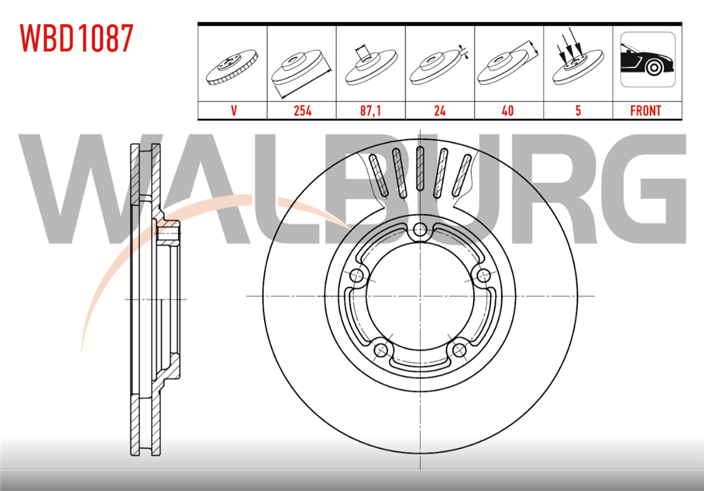 HYUNDAI STAREX 2,5CRDI ÖN FREN DİSKİ 254X24MM 1997-2003 (VEKA)