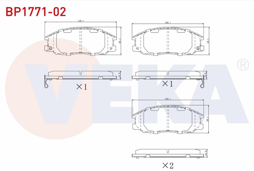 HYUNDAİ STAREX 97-05 ÖN FREN BALATA (VEKA)