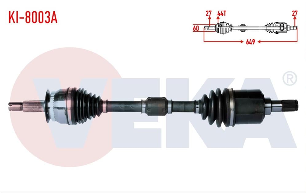 KIA CERATO 04-09 AKS KOMPLE SOL 1,6CRDİ DİZEL 649MM (VEKA)