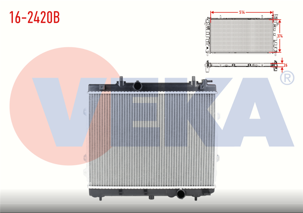 KIA CERATO 04-10 SU RADYATÖRÜ 1,6 DİZEL BRAZING 25310-2F700 (VEKA)