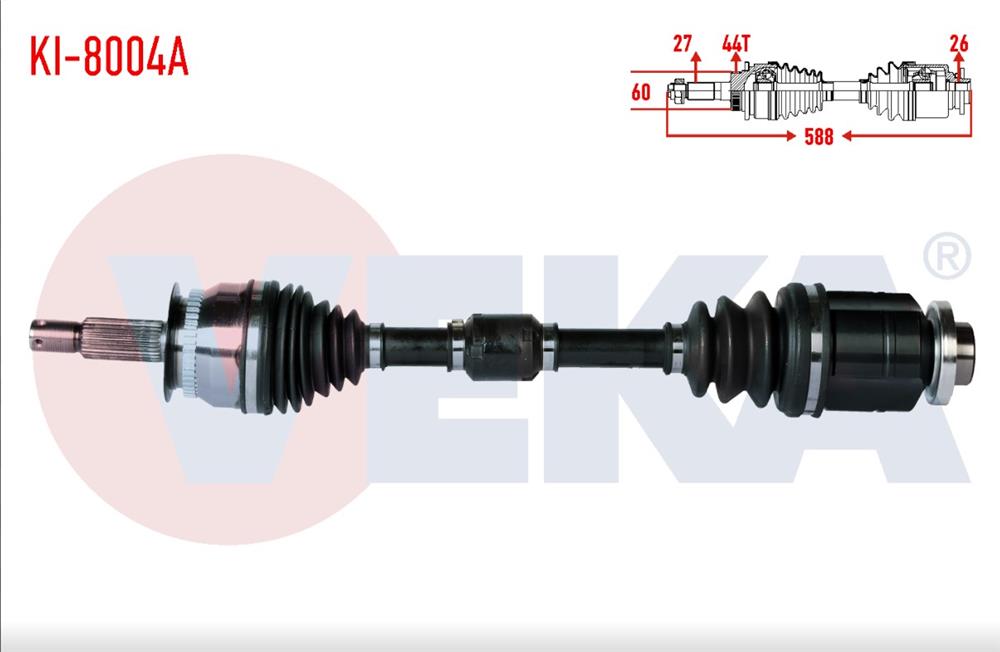 KIA CERATO 04-12 AKS KOMPLE SAĞ 1,6 CRDİ DİZEL ABS'Lİ 588MM (VEKA)