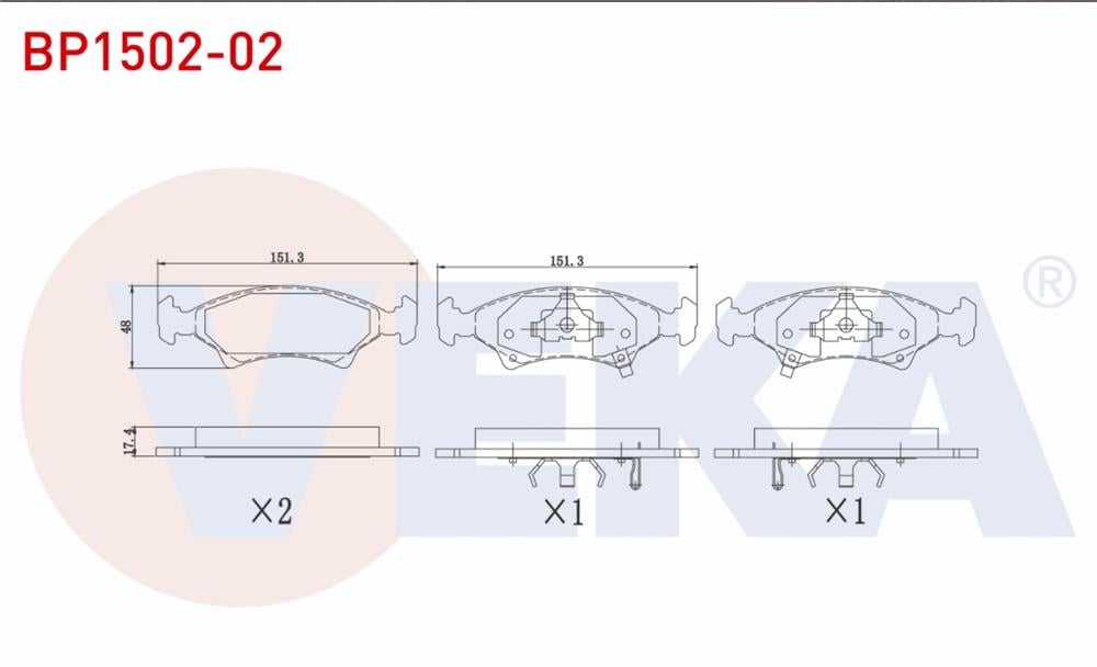 KİA SEPHİA 93-01 1,6 ÖN FREN BALATASI (VEKA)