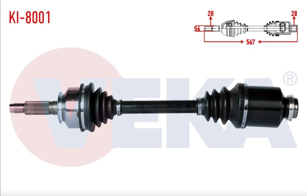 KIA SORENTO 02-09 AKS KOMPLE SAĞ ABS'SİZ 2,5 CRDİ OTOMATİK 567MM 49500-3E010(VEKA)