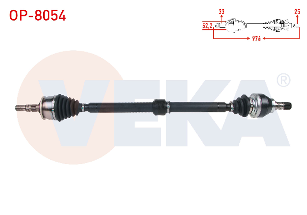 KOMPLE AKS SAG UZUNLUK 976mm OPEL ASTRA K 1.4 TURBO M/T 2015-