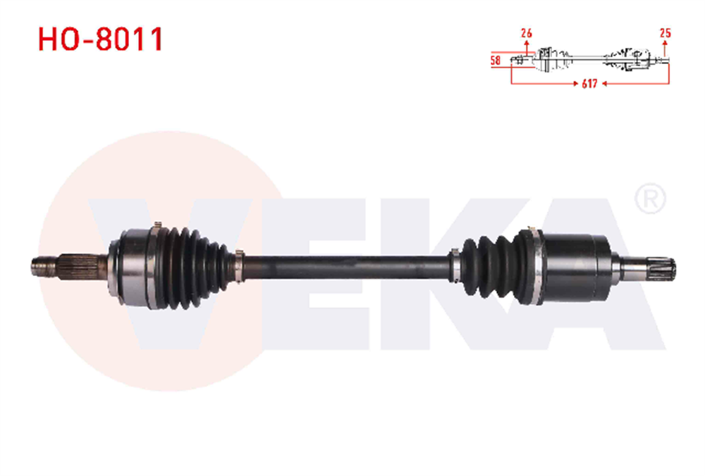 KOMPLE AKS SOL ON HONDA CIVIC IX 1.6i 5 A-T UZUNLUK 617 mm 2012-2016