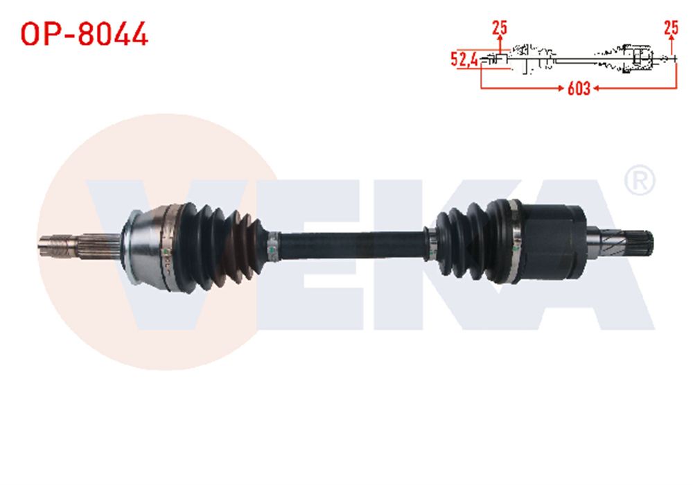 KOMPLE AKS SOL ON UZUNLUK 603mm OPEL MOKKA 1.4 M-T - 1.6 CDTI M-T 2012- / CHEVROLET TRAX 1.4 M-T 2012-2014
