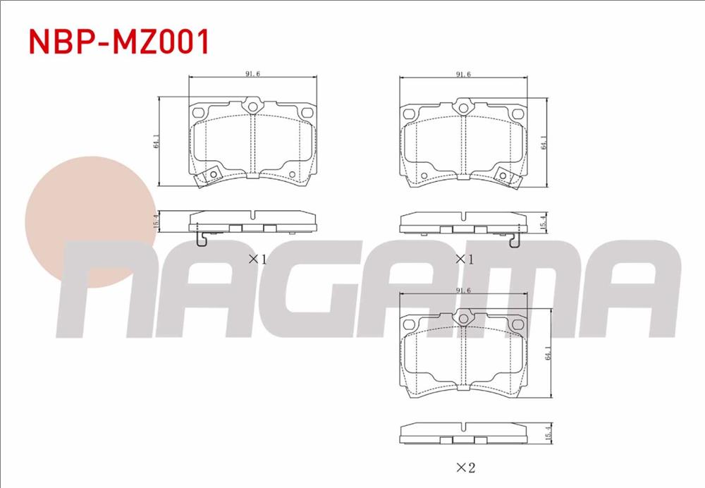 MAZDA 323 85-91 ÖN FREN BALATASI B4Y6-33-23ZA (NAGAMA)