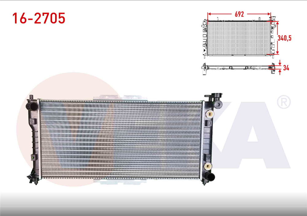MAZDA 626 92-97 SU RADYATÖRÜ OTOMATİK 692X340X34 (VEKA)