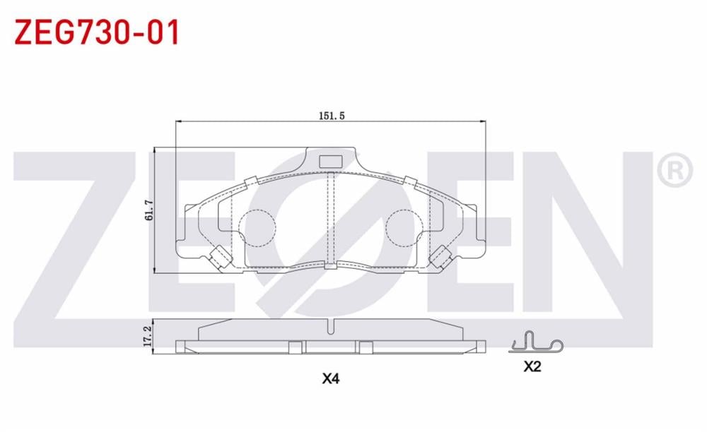 MAZDA B2500 01-06 4X4 ÖN FREN BALATASI (ZEGEN)