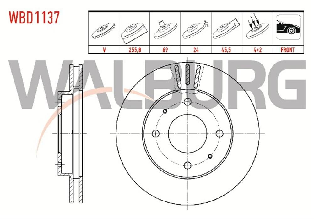 MITSUBISHI CARISMA 1,6 ON FREN DISKI 255,8X24MM 1995-2000 (VEKA)