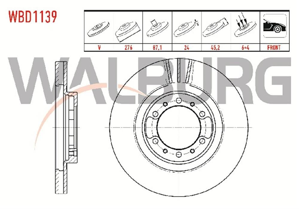 MITSUBISHI L-200 ON FREN DISKI  2,5TD 4WD 276X24MM (VEKA)