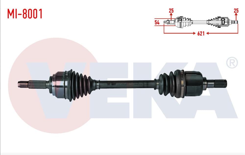 MITSUBISHI LANCER 03-07 AKS KOMPLE SOL 1,6 16V 621MM (VEKA)