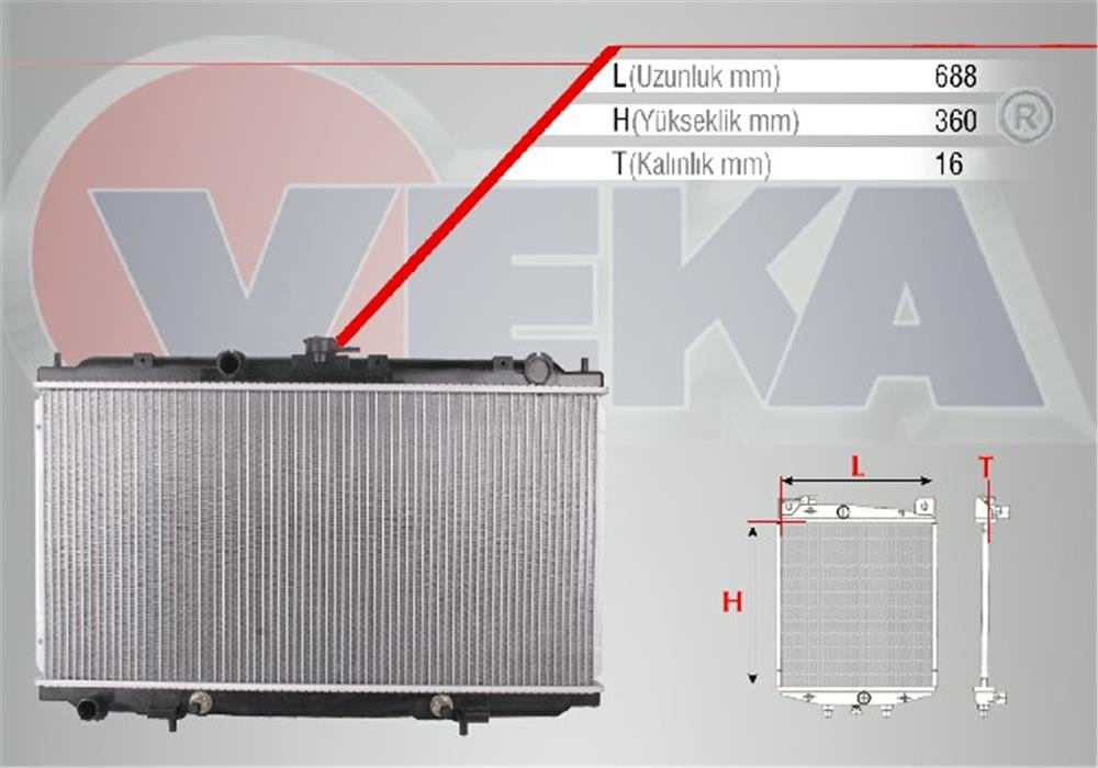 NİSSAN ALMERA 02=> SU RADYATÖRÜ 2,0 MOTOR 16V 21460-AU303(VEKA)