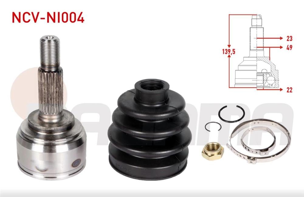 NİSSAN MICRA 03-10 AKS KAFASI DIŞ SAĞ/SOL 23X22X49,3 1,5 DCİ (NAGAMA)